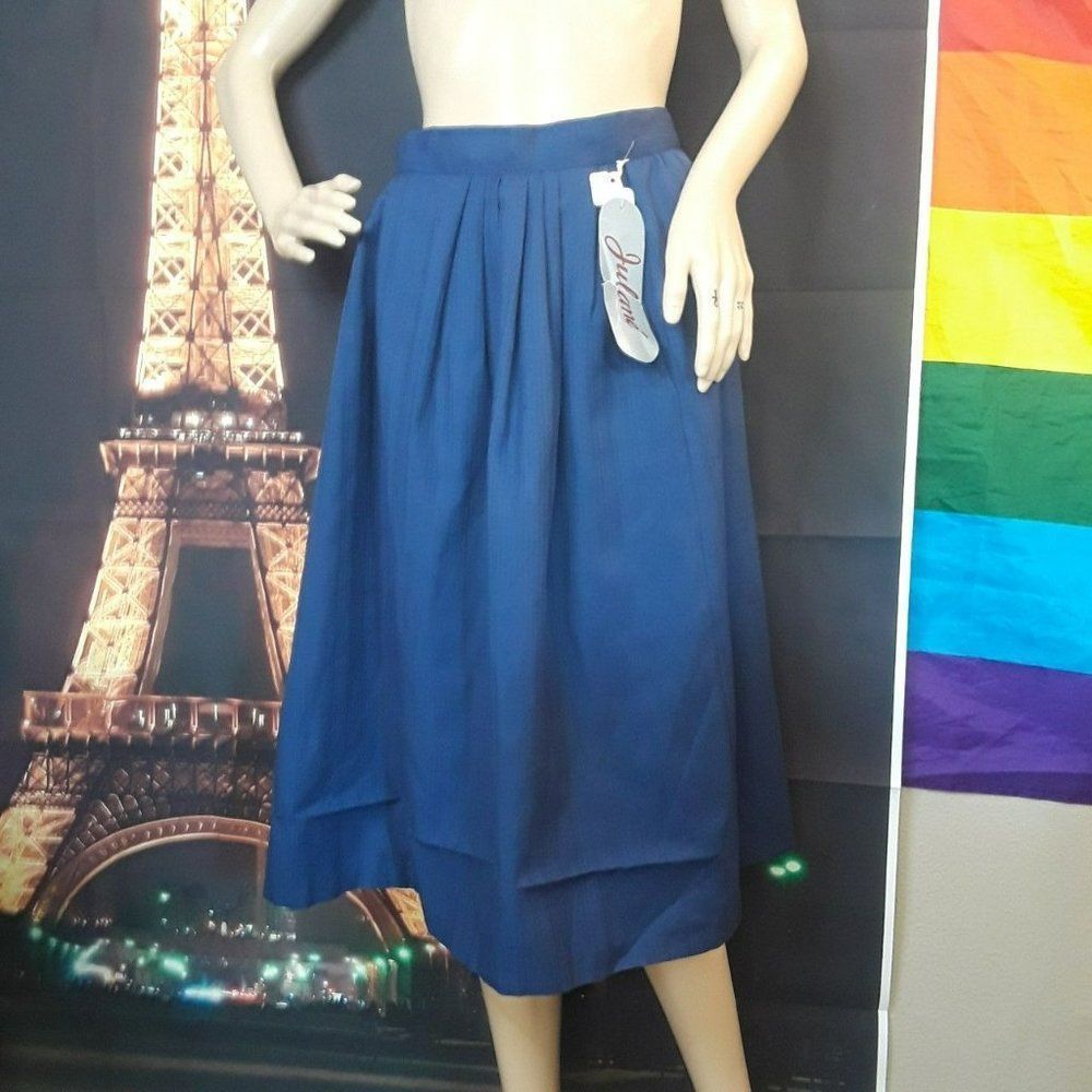 Julane New York Vintage deadstock high waist navy office skirt size 9